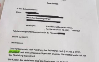 Düsseldorf Geldbuße Anwalt