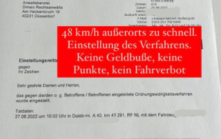 zu schnell gefahren Duisburg Anwalt