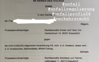 Verkehrsrecht Klage Unfall Düsseldorf