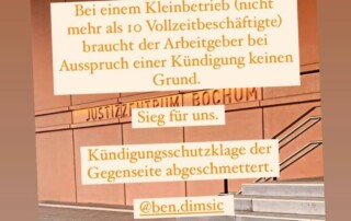 Arbeitsrecht Bochum Kleinbetrieb