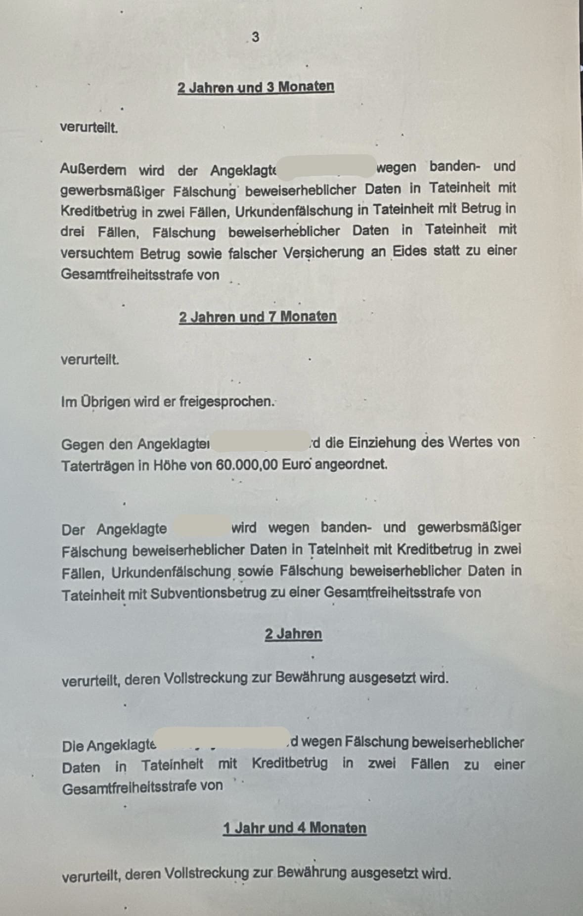 Erfolgsreiche Verteidigung gegen Geiselnahme, Betrug Düsseldorf
