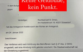 Krefeld Bußgeldbescheid Rechtsanwalt