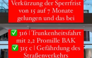 Trunkenheit im Verkehr Sperrfrist Anwalt Düsseldorf