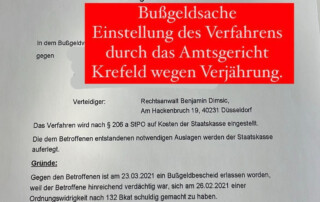 Krefeld Rechtsanwalt Bußgeld