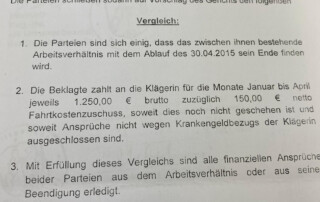 Kündigung Vergleich Erfolg Abfindung