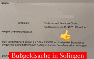 Solingen zu schnell gefahren