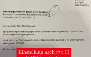 Unerlaubtes Entfernen vom Unfallort Anwalt Essen