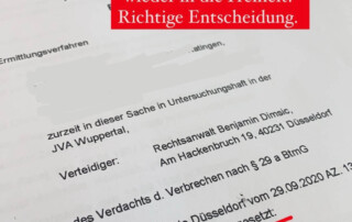Haftbefehl außer Vollzug gesetzt Anwalt U-Haft