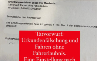 Fahren ohne Fahrerlaubnis Einstellung