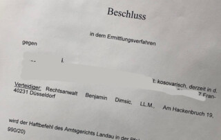 Haftbefehl außer Vollzug gesetzt