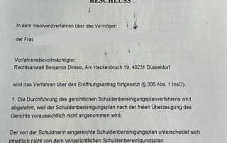 Privatinsolvenz Verbraucherinsolvenz Regelinsolvenz schuldenfrei Rechtsanwalt Düsseldorf schuldenfrei in 3 Jahren